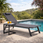 Τραπεζάκι ξαπλώστρας αλουμινίου σκούρο γκρι 42 x 43 x 53(Y)cm - Image 2