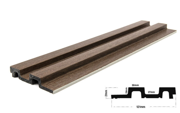 PS Panel Επένδυσης με 3D πηχάκια RESIDENCE 2,1x12,2x290cm DARK BROWN OAK (08) - Image 5