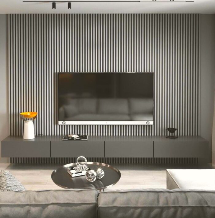 PS Panel Επένδυσης με 3D πηχάκια PIANO 1,2x12,2x290cm GREY OAK/RUST - Image 1