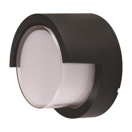 Απλίκα Τοίχου με κάλυπτρο στρογγυλή Led (Φ) 169x100mm μαύρη
