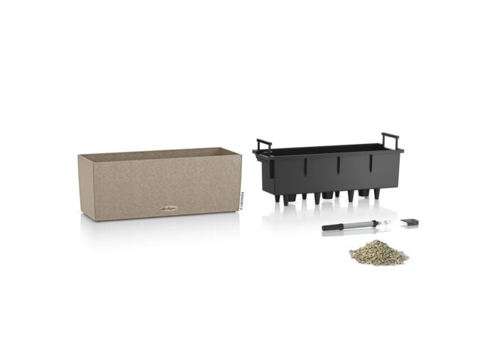 Αυτοποτιζόμενη Γλάστρα Lechuza Balconera Stone Sand Beige - Image 4