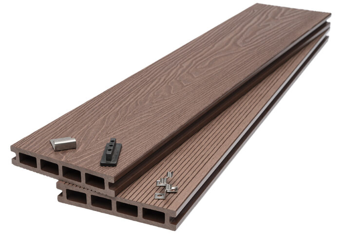 WPC τάβλα deck δαπέδου νέας γενιάς Light Brown 2,5x14,6x360 cm 8040 - Image 4