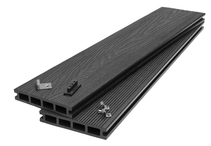 WPC τάβλα deck δαπέδου νέας γενιάς Dark Grey 2,5x14,6x360 cm 8050 - Image 4