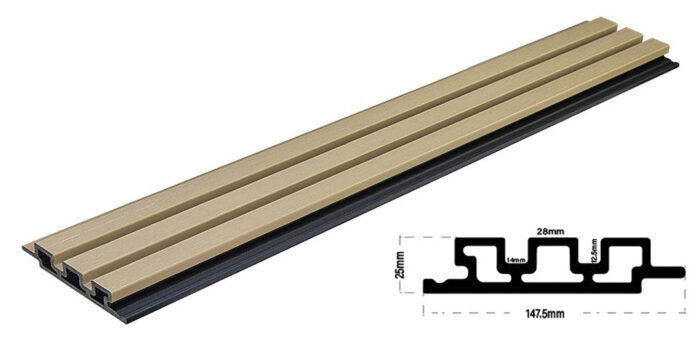 WPC Panel Επένδυσης 2ης Γενιάς με 3D πηχάκια 14,7cm x 290cm LIGHT OAK 5550 - Image 3