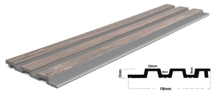 PS Panel Επένδυσης με 3D πηχάκια PIANO 1,2x12,2x290cm WALNUT/DARK GREY - Image 4