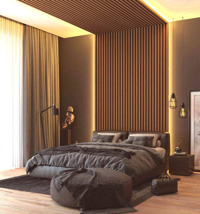 PS Panel Επένδυσης με 3D πηχάκια PIANO 1,2x12,2x290cm GOLDEN OAK/D.BROWN - Image 2