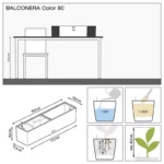 Αυτοποτιζόμενη Γλάστρα Lechuza Balconera Color 80 - Image 12