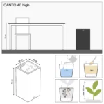 Αυτοποτιζόμενη Γλάστρα Lechuza Canto 40 High White High Gloss (Y)76x40x40cm - Image 6