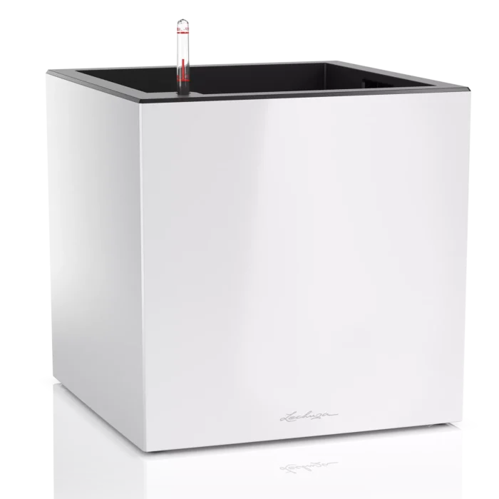Αυτοποτιζόμενη Γλάστρα Lechuza Canto 40 Low White High Gloss (Y)40x40x40cm - Image 1