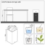 Αυτοποτιζόμενη Γλάστρα Lechuza Canto Stone LED High Stone grey - Image 10