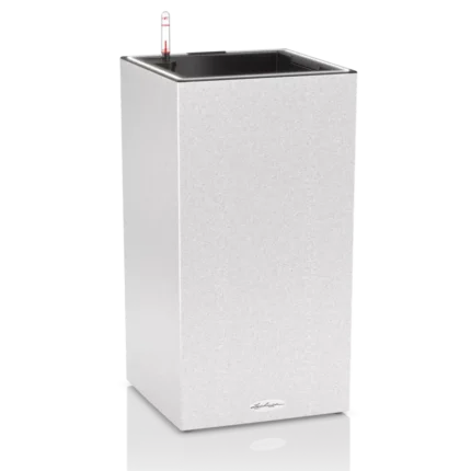 Αυτοποτιζόμενη Γλάστρα Lechuza Canto Stone LED High Quartz white