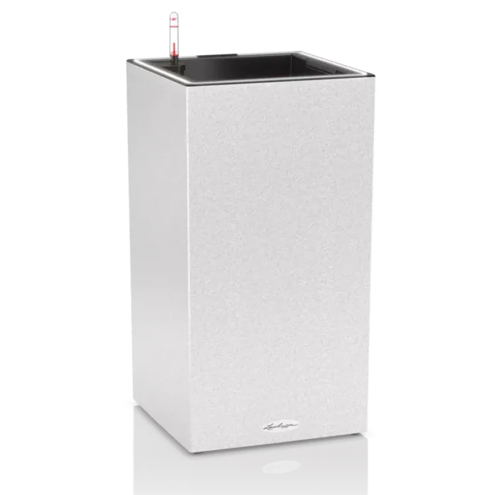 Αυτοποτιζόμενη Γλάστρα Lechuza Canto Stone LED High Quartz white - Image 1