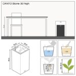 Αυτοποτιζόμενη Γλάστρα Lechuza Canto Stone High Sand Beige - Image 6