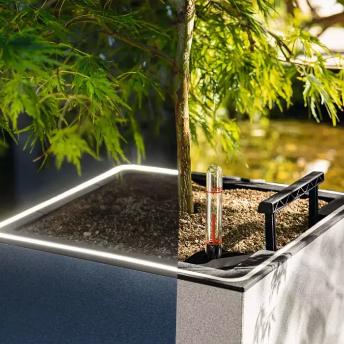 Αυτοποτιζόμενη Γλάστρα Lechuza Canto Stone LED Graphite Black - Image 4