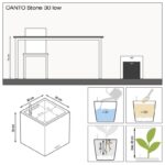 Αυτοποτιζόμενη Γλάστρα Lechuza Canto Stone Low Graphite Black - Image 8