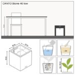 Αυτοποτιζόμενη Γλάστρα Lechuza Canto Stone Low Graphite Black - Image 9