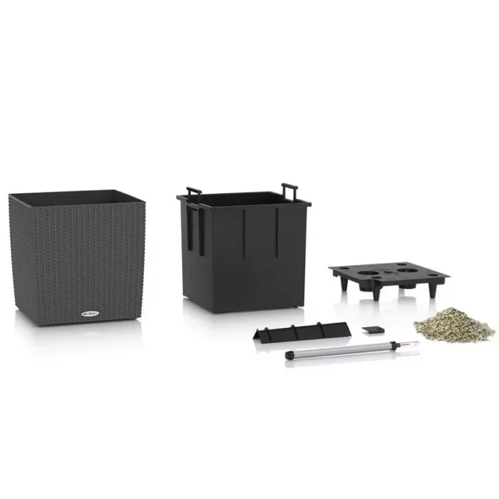 Αυτοποτιζόμενη Γλάστρα Lechuza Cottage Cube Graphite black - Image 5