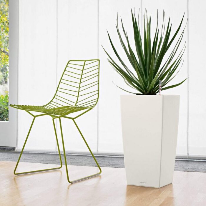 Αυτοποτιζόμενη Γλάστρα Lechuza Cubico White High Gloss - Image 2