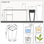 Αυτοποτιζόμενη Γλάστρα Lechuza Cubico Charcoal Metallic - Image 10