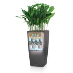 Αυτοποτιζόμενη Γλάστρα Lechuza Cubico Alto Charcoal Metallic High Gloss (Y)105x40x40cm - Image 6