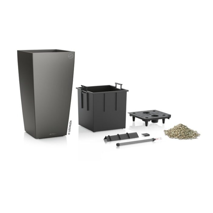 Αυτοποτιζόμενη Γλάστρα Lechuza Cubico Charcoal Metallic - Image 7
