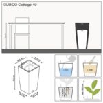 Αυτοποτιζόμενη Γλάστρα Lechuza Cubico Cottage Mocha - Image 6