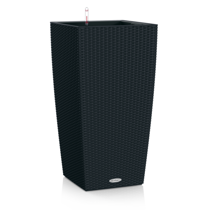 Αυτοποτιζόμενη Γλάστρα Lechuza Cubico Cottage Graphite Black - Image 1