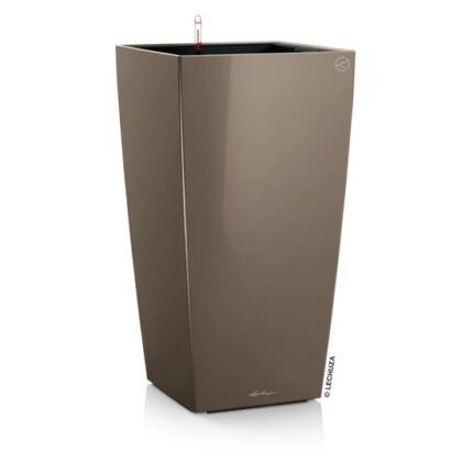 Αυτοποτιζόμενη Γλάστρα Lechuza Cubico Taupe High Gloss