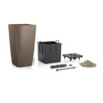 Αυτοποτιζόμενη Γλάστρα Lechuza Cubico Taupe High Gloss - Image 3
