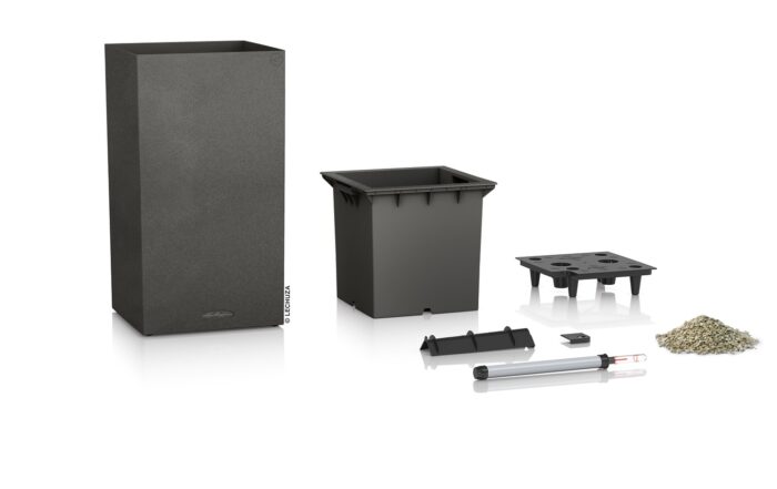 Αυτοποτιζόμενη Γλάστρα Lechuza Canto Stone High Graphite Black - Image 3