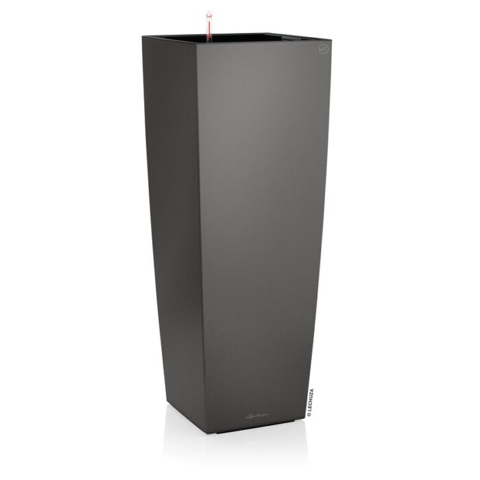 Αυτοποτιζόμενη Γλάστρα Lechuza Cubico Alto Charcoal Metallic High Gloss (Y)105x40x40cm - Image 1