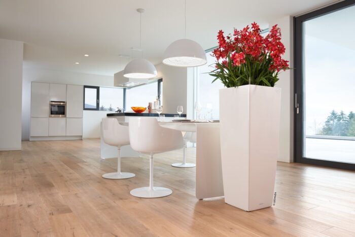 Αυτοποτιζόμενη Γλάστρα Lechuza Cubico Alto WhiteHigh Gloss (Y)105x40x40cm - Image 3