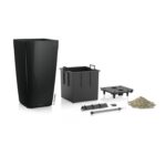 Αυτοποτιζόμενη Γλάστρα Lechuza Cubico Black High Gloss - Image 4