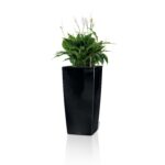 Αυτοποτιζόμενη Γλάστρα Lechuza Cubico Black High Gloss - Image 3