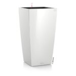 Αυτοποτιζόμενη Γλάστρα Lechuza Cubico White High Gloss
