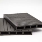 WPC τάβλα περίφραξης Dark Grey αυλακωτή 2x14x360 cm (050)
