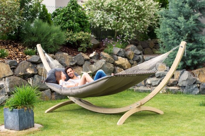 Αιώρα Fat Taupe 237x146cm με ξύλινη βάση Olymp - Image 5