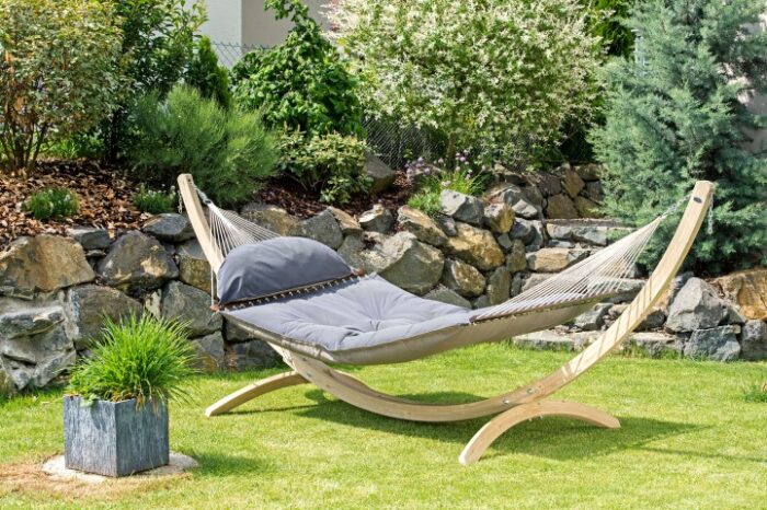 Αιώρα Fat Taupe 237x146cm με ξύλινη βάση Olymp - Image 4