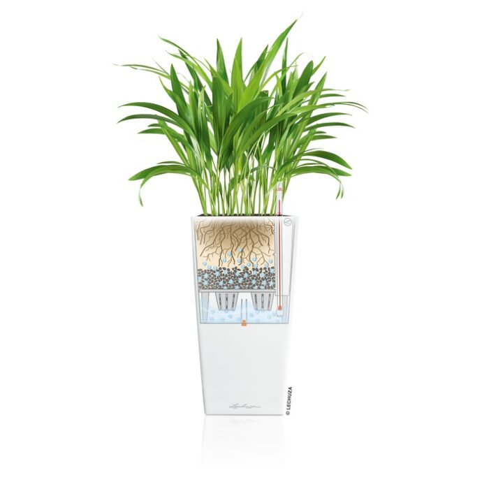 Αυτοποτιζόμενη Γλάστρα Lechuza Cubico White High Gloss - Image 9