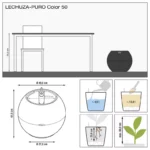 Αυτοποτιζόμενη Γλάστρα Lechuza Puro Color White - Image 7