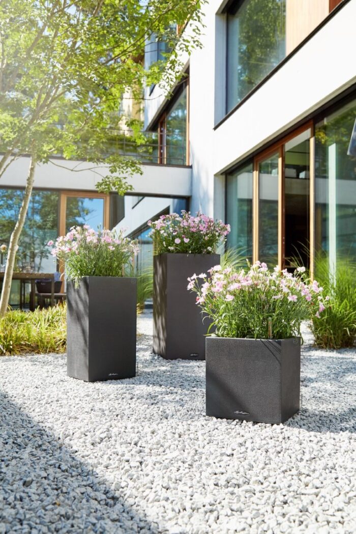 Αυτοποτιζόμενη Γλάστρα Lechuza Canto Stone High Graphite Black - Image 2