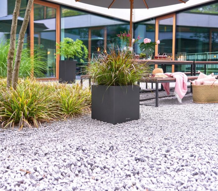 Αυτοποτιζόμενη Γλάστρα Lechuza Canto Stone Low Graphite Black - Image 4
