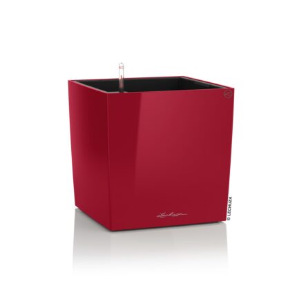 Αυτοποτιζόμενη Γλάστρα Lechuza Cube Red High Gloss