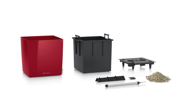 Αυτοποτιζόμενη Γλάστρα Lechuza Cube Red High Gloss - Image 3