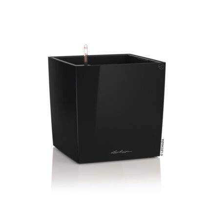 Αυτοποτιζόμενη Γλάστρα Lechuza Cube Black High Gloss