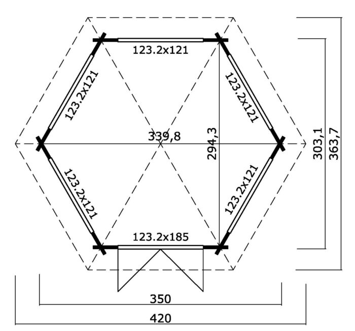 Ξύλινο Σπίτι Καλυψώ 323 x 370 x (Y) 307 cm - Image 5