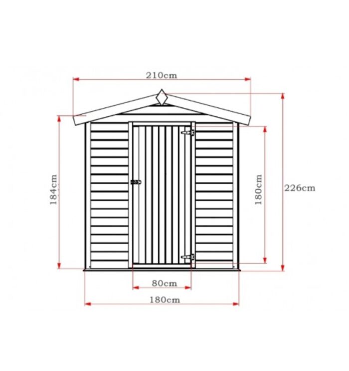 Ξύλινη Αποθήκη Κήπου Εμποτισμένη 180x135x(Y)226 cm - Image 5