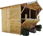 Ξύλινο Περίπτερο Kiosk Market Εμποτισμένο 240x180x(Y)230cm