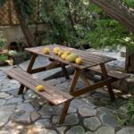 Ξύλινο τραπέζι πικ νικ 150 x 150 cm