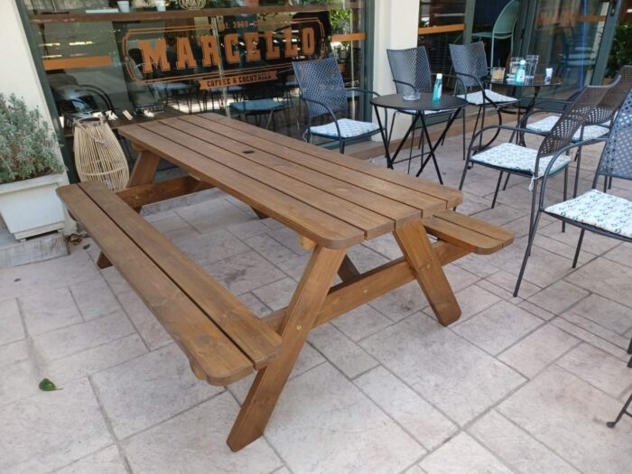 Ξύλινο τραπέζι πικ νικ 180 x 128 cm - Image 9